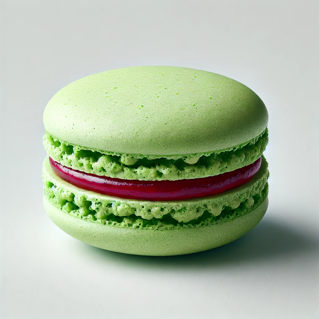 Raspberry pistachio macarons